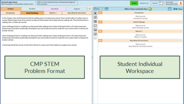 STEM Problem Format and Student Workspace