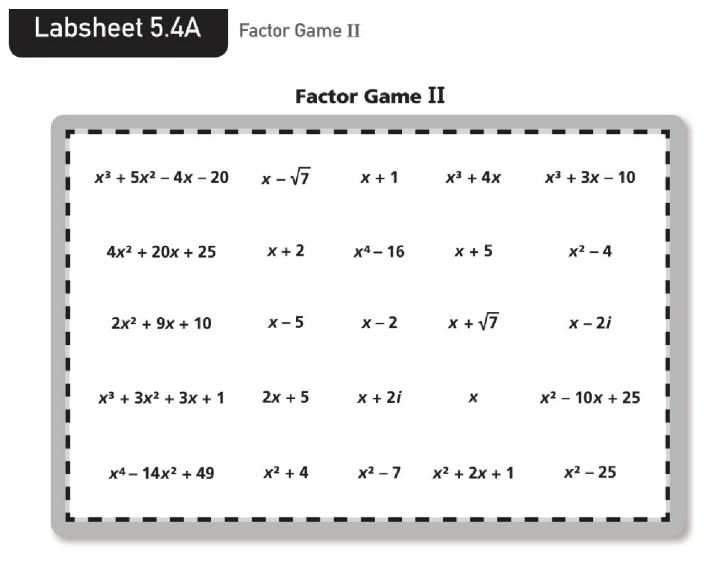 The Labsheet for 5.4A