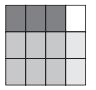 Shaded square to represent taking 2/3 of 3/4
