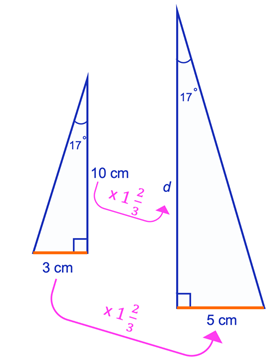 Two Triangles with scale factor